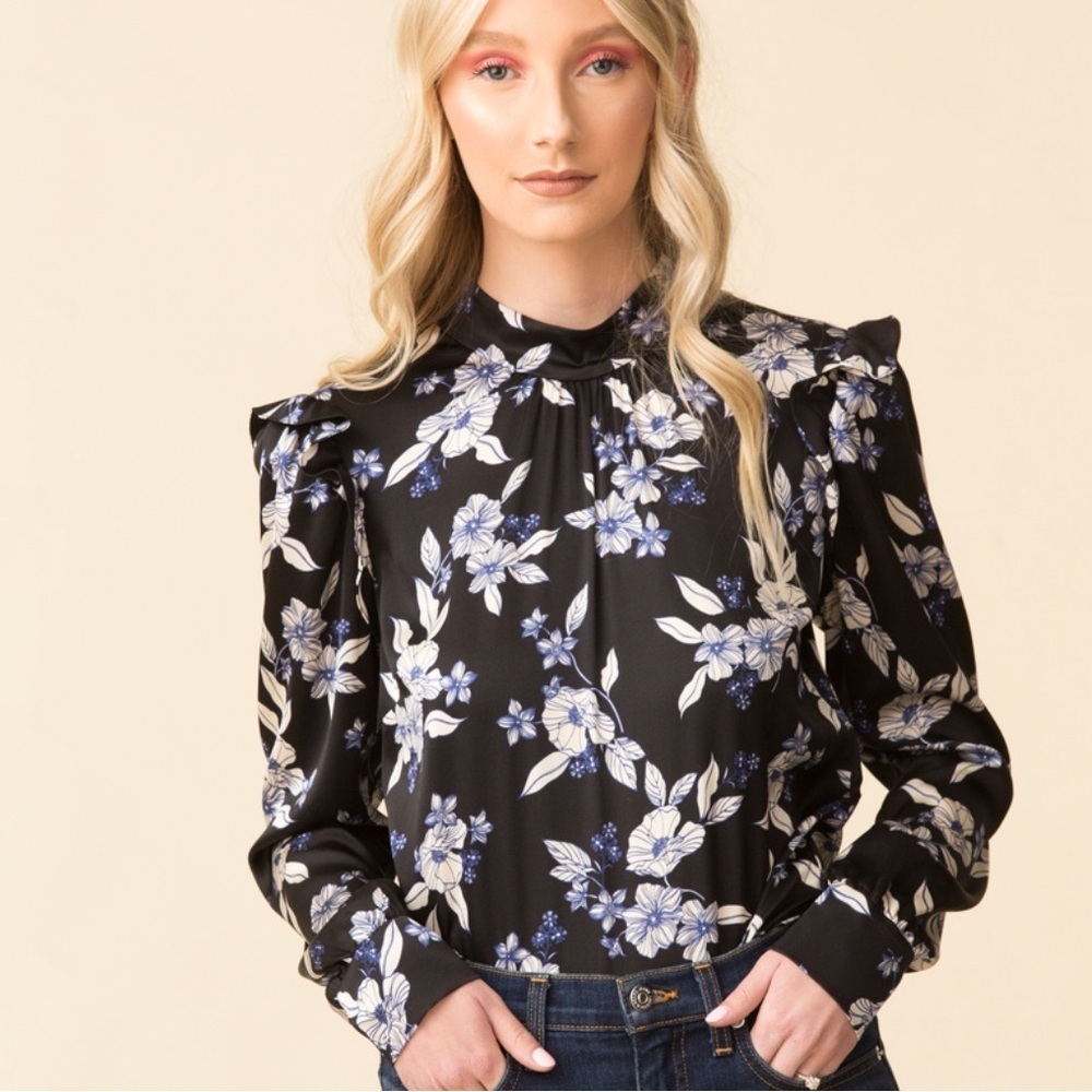 Veronica Beard Carlton Top 100% Silk Blouse Size 4